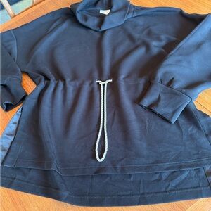 Varley Black Cowl-neck Super Soft Sweatshirt with Drawstring